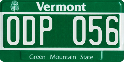 VT license plate ODP056