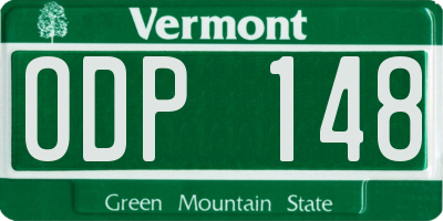 VT license plate ODP148