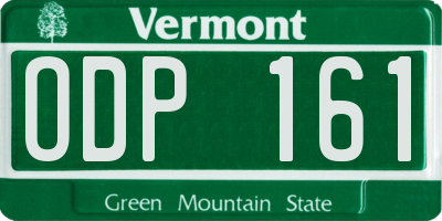 VT license plate ODP161