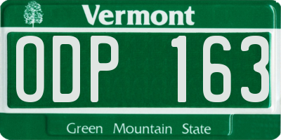 VT license plate ODP163