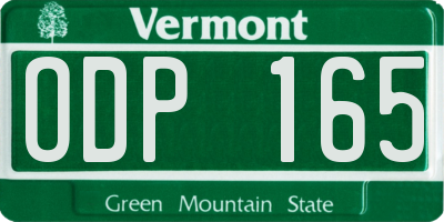 VT license plate ODP165