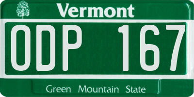 VT license plate ODP167