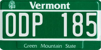 VT license plate ODP185