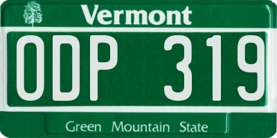 VT license plate ODP319