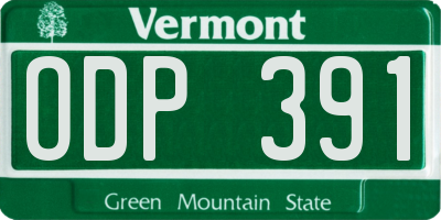 VT license plate ODP391