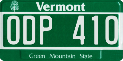 VT license plate ODP410