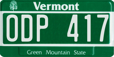 VT license plate ODP417