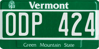 VT license plate ODP424