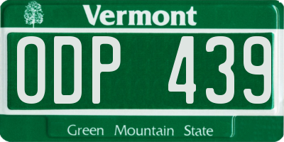 VT license plate ODP439