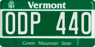 VT license plate ODP440