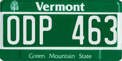 VT license plate ODP463