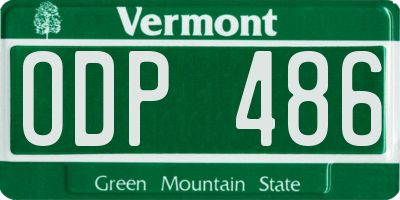 VT license plate ODP486