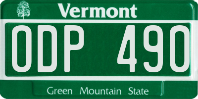 VT license plate ODP490
