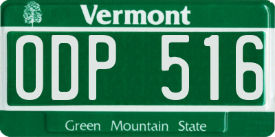 VT license plate ODP516