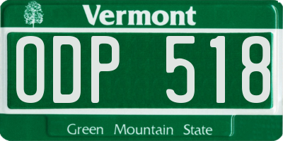 VT license plate ODP518