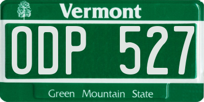 VT license plate ODP527