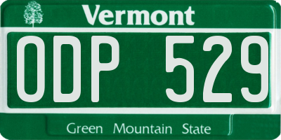 VT license plate ODP529