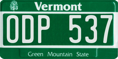 VT license plate ODP537