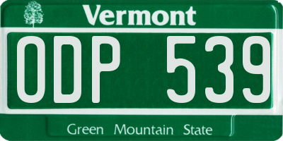 VT license plate ODP539