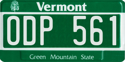 VT license plate ODP561