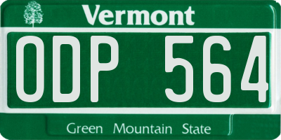VT license plate ODP564