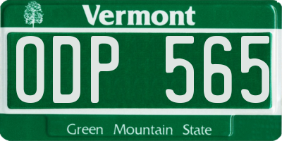 VT license plate ODP565