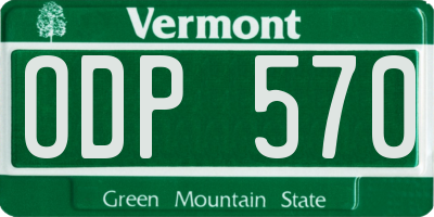 VT license plate ODP570
