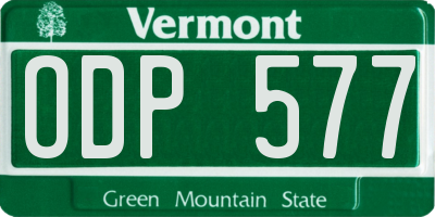 VT license plate ODP577