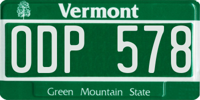 VT license plate ODP578