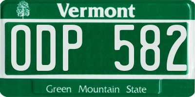 VT license plate ODP582