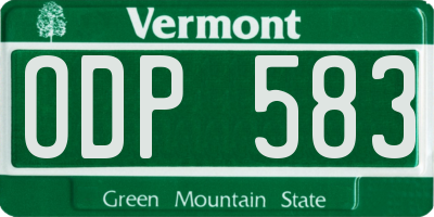 VT license plate ODP583