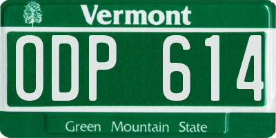 VT license plate ODP614