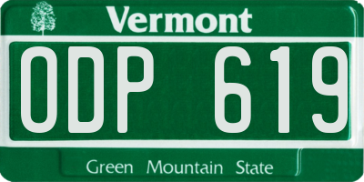 VT license plate ODP619