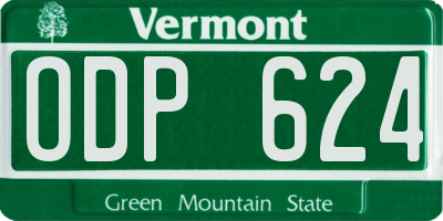 VT license plate ODP624