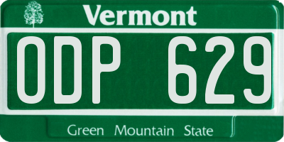 VT license plate ODP629