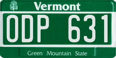 VT license plate ODP631
