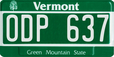 VT license plate ODP637