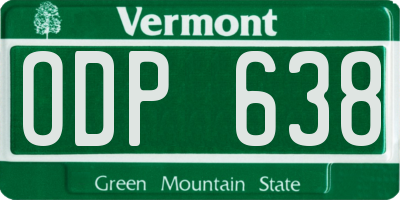 VT license plate ODP638