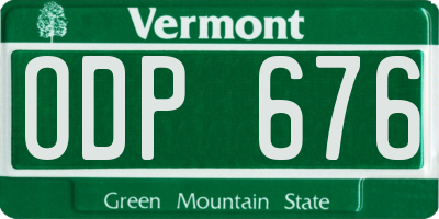 VT license plate ODP676