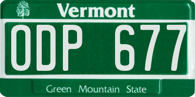 VT license plate ODP677