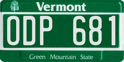 VT license plate ODP681