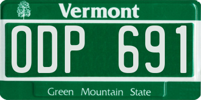 VT license plate ODP691