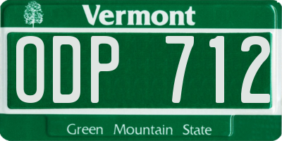 VT license plate ODP712