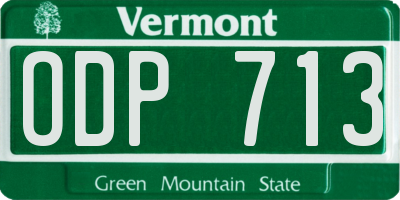 VT license plate ODP713