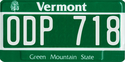 VT license plate ODP718