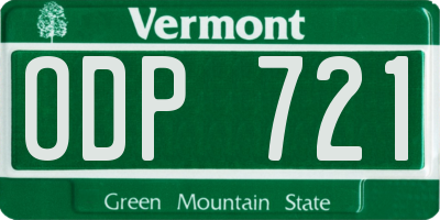 VT license plate ODP721