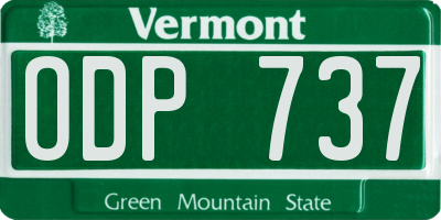 VT license plate ODP737