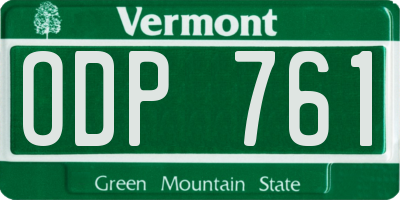 VT license plate ODP761