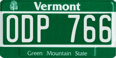 VT license plate ODP766