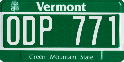 VT license plate ODP771